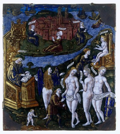 Muistolaatta Pariisin tuomiolla tekijältä Meester van de Aeneis (attributed to)