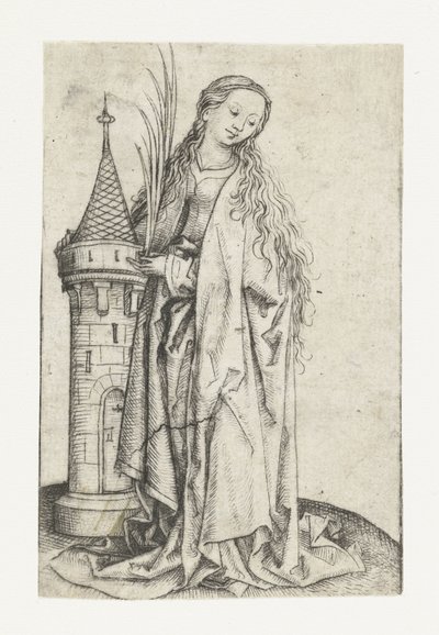 Saint Barbara (iso versio) tekijältä Meester van het Amsterdamse Kabinet