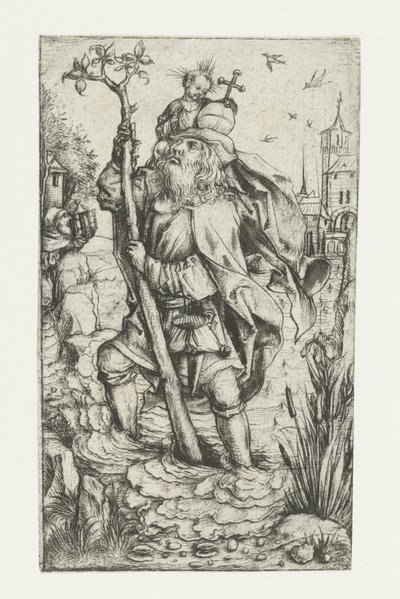 Saint Christopher ("pieni versio") tekijältä Meester van het Amsterdamse Kabinet