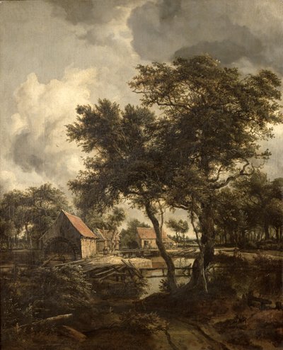 Vesimylly, noin 1660 tekijältä Meindert Hobbema