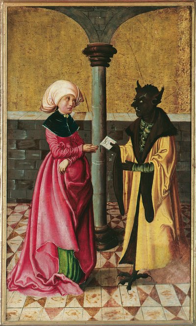 The Devil Bringing the Väären sanoman (Legend of Saints Cosmas ja Damian) tekijältä Meister der Legendenszenen