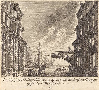 Villamenan palatsi, Genova tekijältä Melchior Küsel after Johann Wilhelm Baur