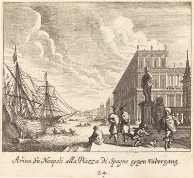 Palazzo di Spagna, Napoli tekijältä Melchior Küsel after Johann Wilhelm Baur
