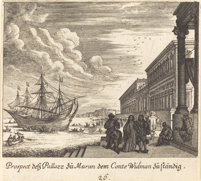 Kreivi Widmanin palatsi tekijältä Melchior Küsel after Johann Wilhelm Baur