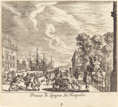 Espanjalaiset portaat, Napoli tekijältä Melchior Küsel after Johann Wilhelm Baur
