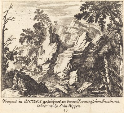 Näkymä Istriassa tekijältä Melchior Küsel after Johann Wilhelm Baur