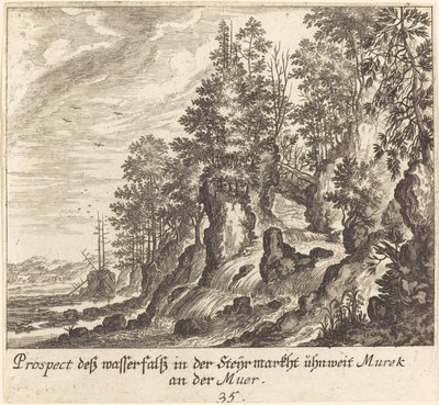Vesiputous tekijältä Melchior Küsel after Johann Wilhelm Baur