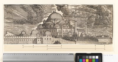 Süleymaniye-moskeija koillisesta katsottuna tekijältä Melchior Lorck