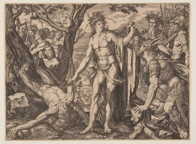 Apollo ja Marsyas/Midaksen tuomio tekijältä Melchior Meier