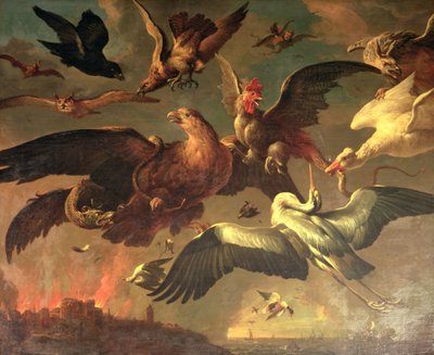 Vilhelm III:n alamaan sodat (katso myös 143658) tekijältä Melchior de Hondecoeter