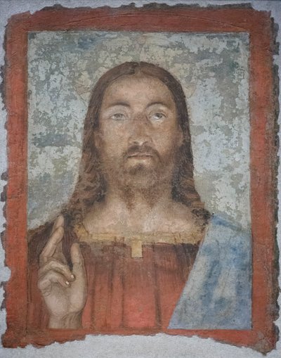Salvator mundi, noin 1476-80 (irrallinen fresko). tekijältä Melozzo da Forli