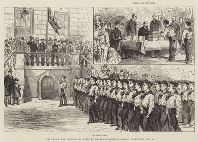 Walesin prinssi ja prinsessa Royal Hospital Schoolissa, Greenwich, 10. heinäkuuta tekijältä Melton Prior