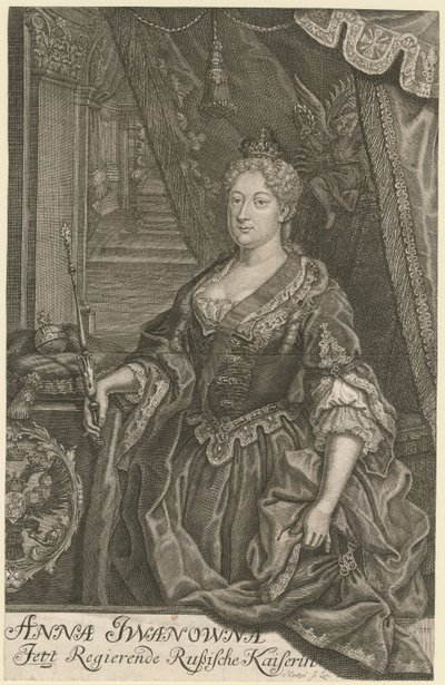 Keisarinna Anna Ioannovnan muotokuva 1693-1740, 1733 tekijältä Mentzel