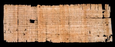 Merovingi-kausi: oikeudellinen asiakirjakäsikirjoitus papyruksella, joka vahvistaa Neustrian kuninkaan Clovis II:n (633-657) Saint Denisin luostarille 22.6.654 myöntämän koskemattomuuden etuoikeuden. Aurinko. 0,93x0,34 m Pariisi, kansalliset arkistot tekijältä Merovingian