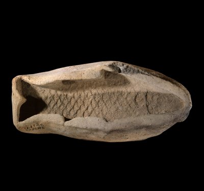 Mesopotamia: kalan muotoinen terrakottamuotti. Noin 1800 eaa. Marin kuningas Zimri Limin palatsin kuninkaallisista ruoista. Pariisi, Louvre-museo tekijältä Mesopotamian