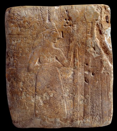Mesopotamia. Art Sumer: höyhenhahmo (noin 2700 eKr.) Stello muinainen girsou arkaainen sumerilainen aikakausi - kalkkikivi. Pariisi, Musee du Louvre tekijältä Mesopotamian Mesopotamian