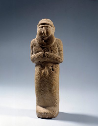 Mesopotamia: kuninkaan alaston papin kalkkikivipatsas. Urikin aika. 3200 eaa. Pariisi, Louvre-museo tekijältä Mesopotamian School