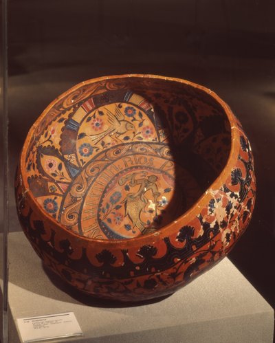 Jicapestle (maalattu Calabash kurpitsa) tekijältä Mexican School