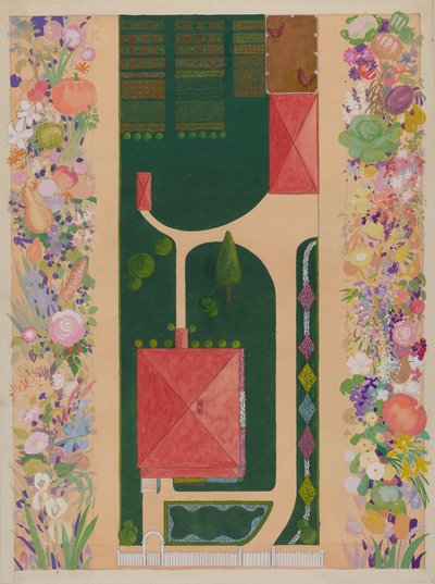 Samuel Harrisonin talo ja puutarha, n. 1936. tekijältä Meyer Goldbaum
