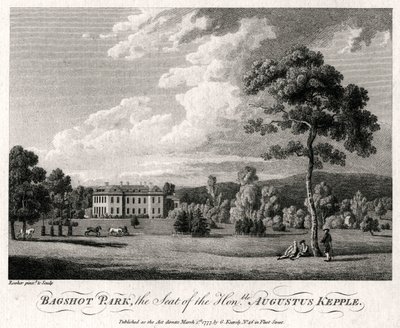 Bagshot Park, kunniallisen Augustus Kepplen istuin, 1777 tekijältä Michael Angelo Rooker