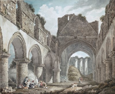 Buildwas Abbey, Shropshire, 1760-1800 tekijältä Michael Angelo Rooker