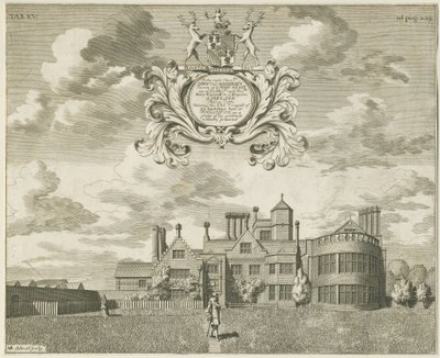 Fisherwick Hall: kuparilevykaiverrus, nd [1653-1686] (painos) tekijältä Michael Burghers