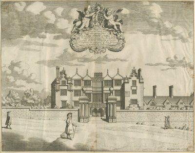 Keele Hall: kuparilevykaiverrus, nd [1653-1686] tekijältä Michael Burghers