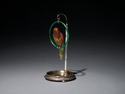 Papukaija ahvenella (Parrot), Peter Carl Fabergén (1846-1920) yritys tekijältä Michael Evlampievich Perkhin
