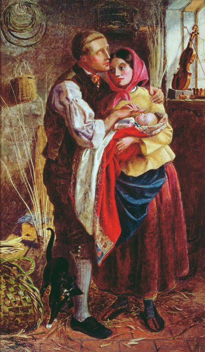 Sokea korintekijä ja hänen ensimmäinen lapsensa, 1858 tekijältä Michael Frederick Halliday
