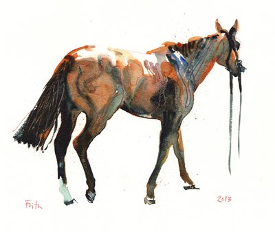 Nimetön, 2018 (akvarelli paperille) tekijältä Michael Frith