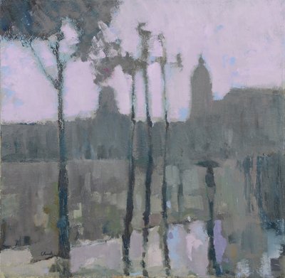 Pariisi sateessa, 2016 (öljy pellavalle) tekijältä Michael G. Clark