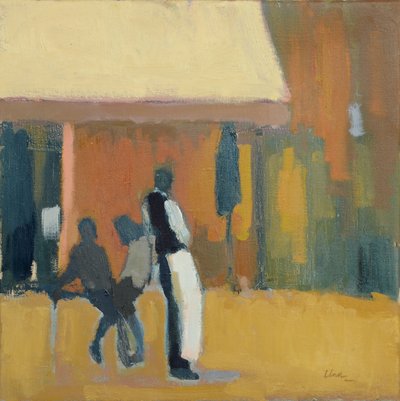 Tarjoilija, Pariisi, 2016 (öljy pellavalle) tekijältä Michael G. Clark