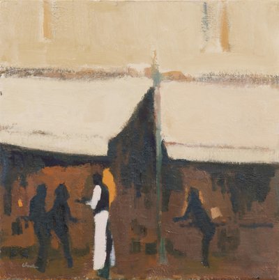 Tarjoilija, Pariisi, ilta, 2017 (öljy pellavalle) tekijältä Michael G. Clark