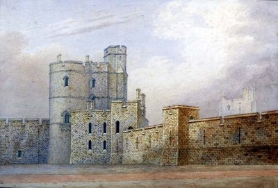 Windsorin linna, Military Knights Tower (kynä ja muste ja akvarelli paperille) tekijältä Michael Gandy