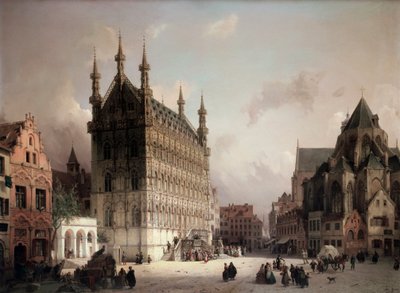 Leuvenin kaupungintalo. Michael Neherin (1798-1876) maalaus. tekijältä Michael Neher