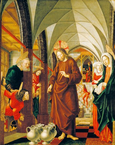 Wedding at Cana, panel from Stories of Christ, St Wolfgang Altarpiece   1123319   fi       finnish Successfully Translated  Original: Liber amicorum Van Tienhoven-Hacke Translat: Liber amicorum Van Tienhoven-Hacke 1373936 fi finnish Successfully Translated tekijältä Michael Pacher