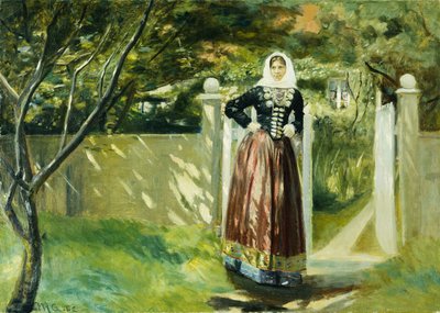 Puutarhan portilla, 1902 tekijältä Michael Peter Ancher