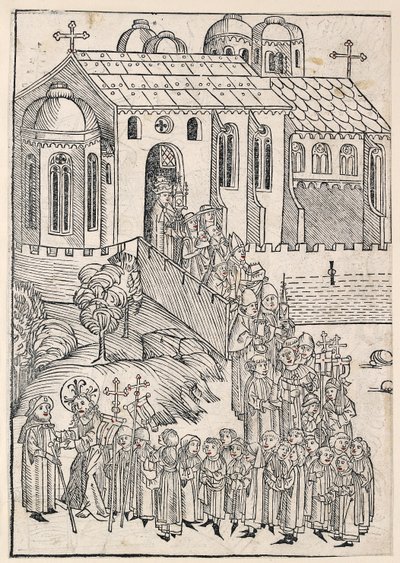 Kristus tervehtii pyhiinvaeltajaa, c1491 tekijältä Michael Wolgemut