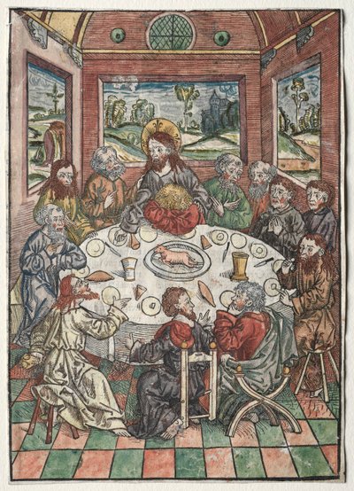 Aarteenvartija: Viimeinen ehtoollinen, 1491. tekijältä Michael Wolgemut