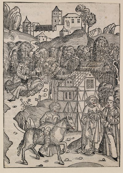 Toinen osa vertauksen laupias samarialainen, c1491 tekijältä Michael Wolgemut