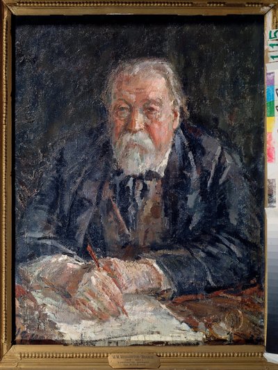 Muotokuva säveltäjä Mihail Ippolitov Ivanovista (Ippolitov-Ivanov) (1859-1935). Mihail Fjodorovitš Shemyakin (Chemiakin) (1875-1944) maalaus, öljy kankaalle tekijältä Michail Fyodorovich Shemyakin