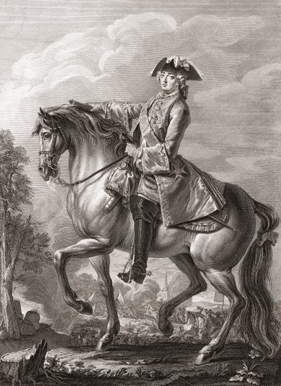 Ranskan kuningas Ludvig XV, ratsastajamuotokuva. tekijältä Michel Aubert