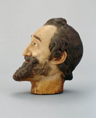 Ranskalaisen Henrik IV:n muotokuvapäällikkö, n. 1610 (vaha) (katso myös 312106 ja 312138) tekijältä Michel Bourdin