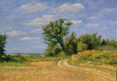 Country road nature oil, 2017 (öljy kankaalle) tekijältä Michel Bultet