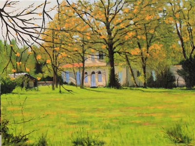 Maison Girondine, öljy, 2018 (öljy kankaalle) tekijältä Michel Bultet