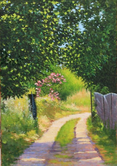 Meni öljyportaaliin, 2018 (öljy kankaalle) tekijältä Michel Bultet