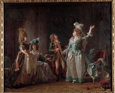 Michel Garnierin (1753-1819) maalaus Lohikäärmeen lähtö. 1780 Koko 0,54 x 0,65 m. Pariisi, Musee Carnavalet tekijältä Michel Garnier