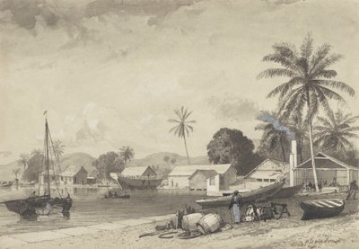 Corbeaux Town, Espanjan satama tekijältä Michel Jean Cazabon
