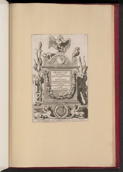 Nimisivu nimikkeelle Hubert Goltzius, Graeciae Vniversae Asiaeq. Minorin ja saarten mitalit tekijältä Michel Lasne after Sir Peter Paul Rubens