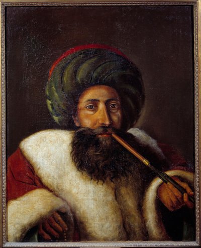Muotokuva El Seyd Khalil Bekrystä (Elbekri), sheikistä ja Kairon suuren divaanin jäsenestä. Michele Rigon (1770-1815) maalaus tekijältä Michel Rigo